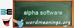 WordMeaning blackboard for alpha software